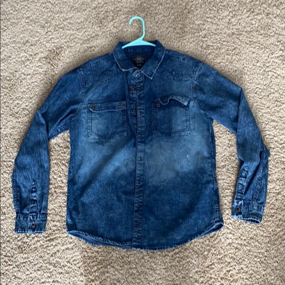 Denim button up.